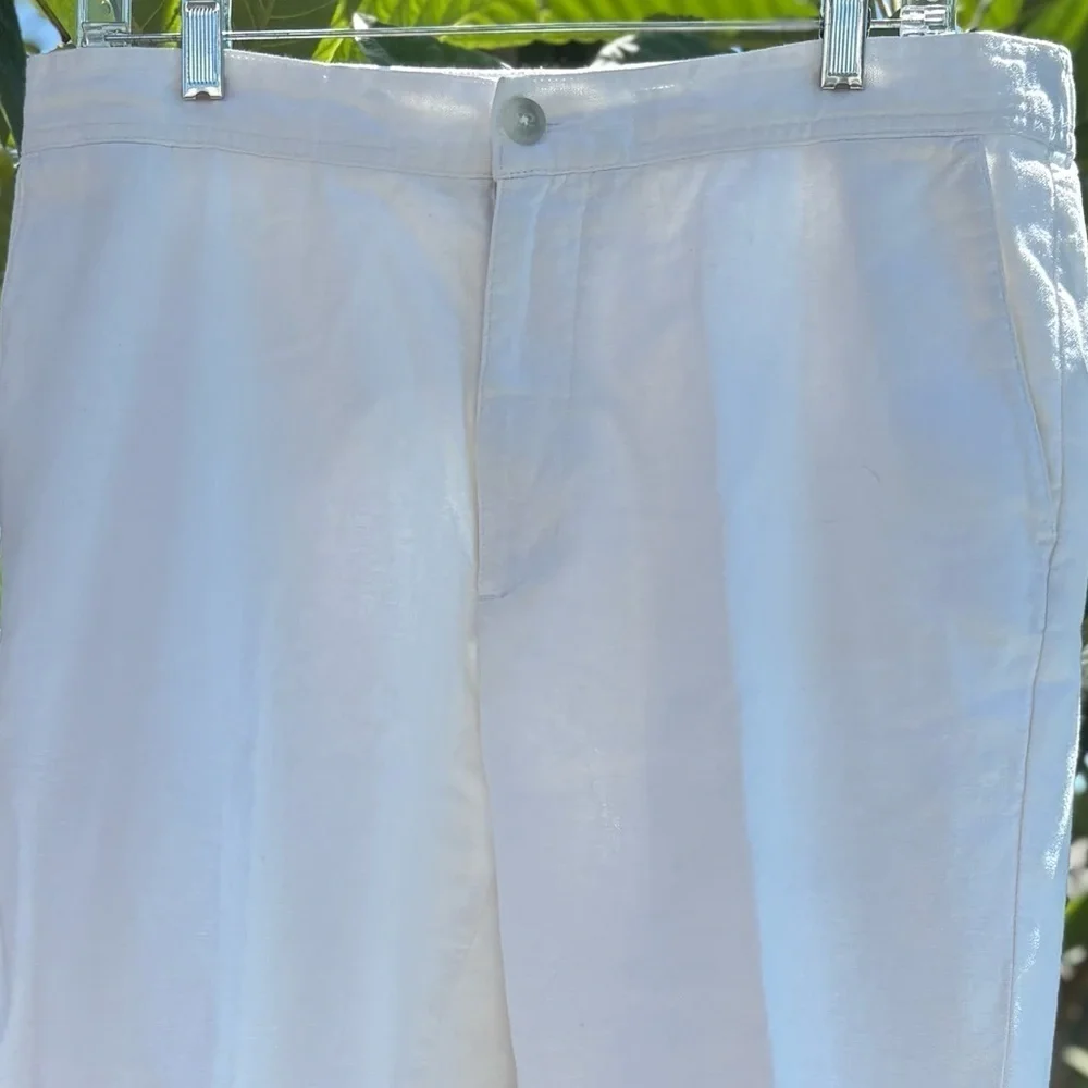 Marc Anthony Luxury Women’s White Linen Pants Size Medium - Picture 5 of 8